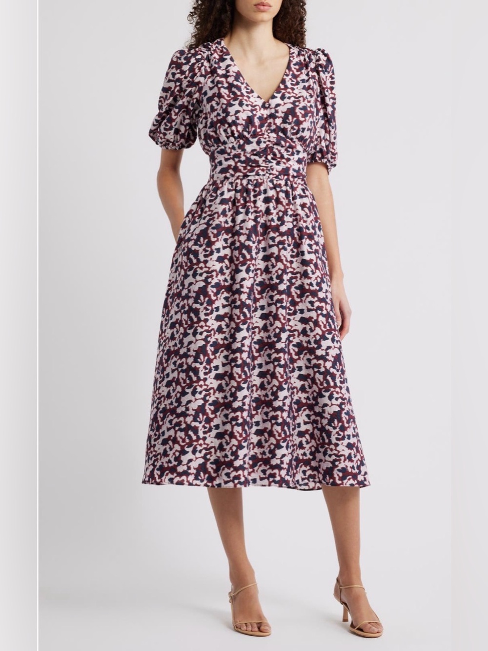 NEW…Caslon Puff Sleeve Midi Dress